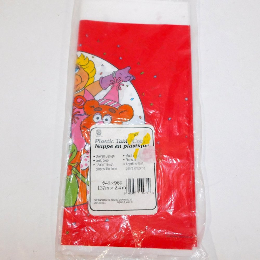 Vintage Carlton Jim Henson THE MUPPETS Plastic Party Tablecloth 54" x 96" NEW